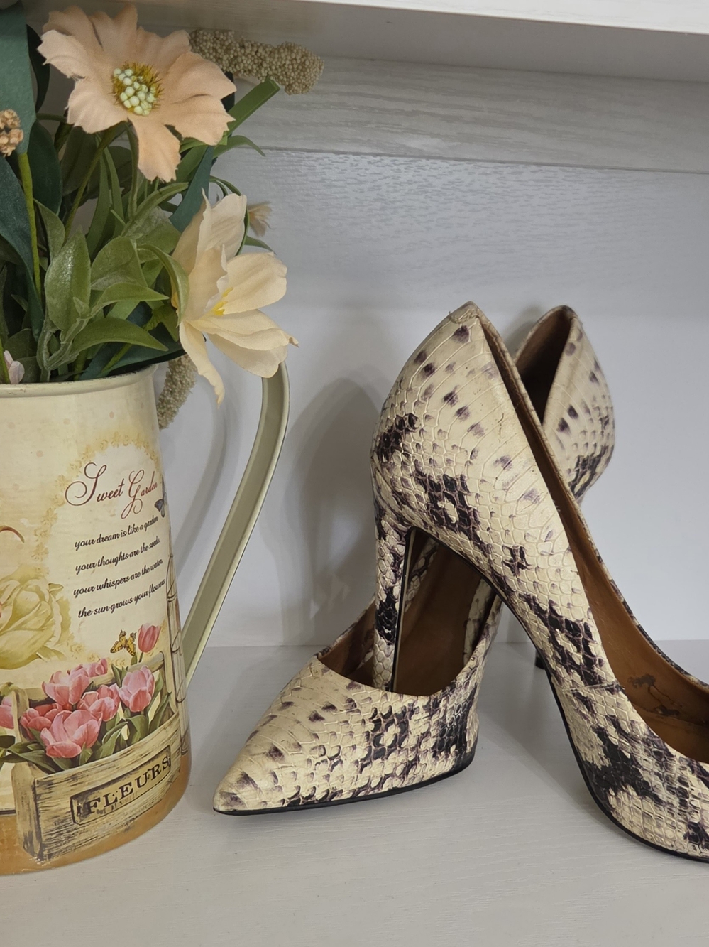 Steve Madden Proto Snakeskin Print Pointed Toe Stiletto Pumps